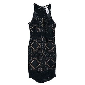 LF RUMOR Boutique Black & Nude Lace Dress